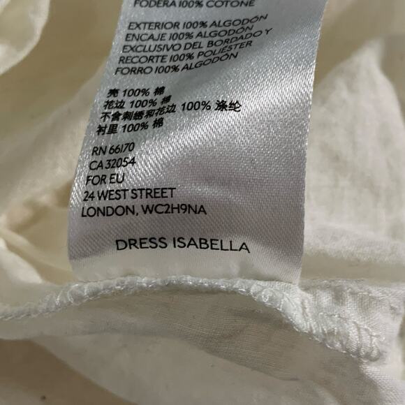 Free People 0 Ivory Isabella Mini Dress Ruffle Swing Long Sleeve Feminine - Picture 11 of 11